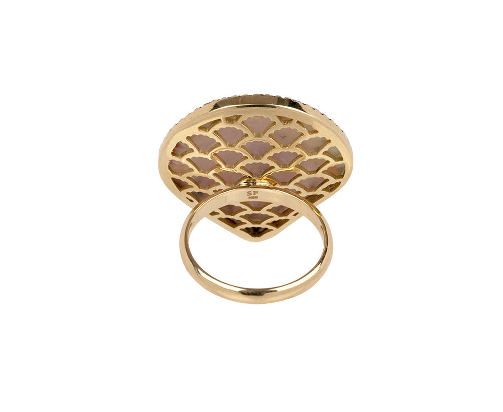 Brown Shell and Diamond Ring