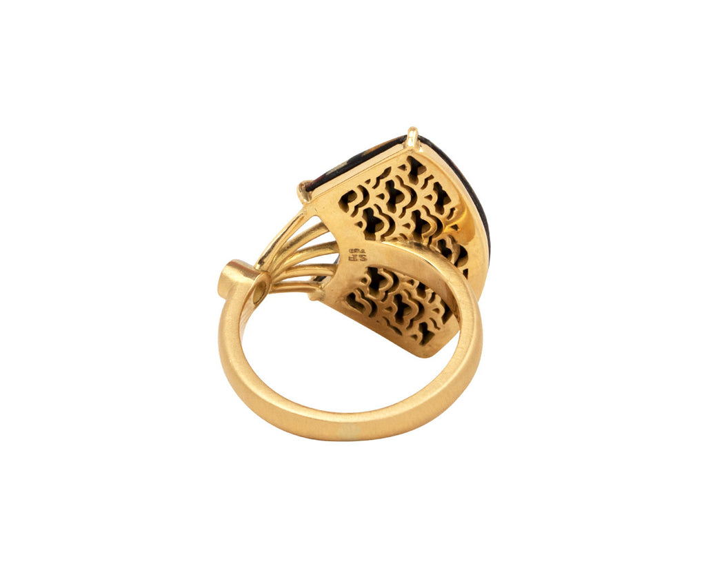 Marquetry Fan and Diamond Ring