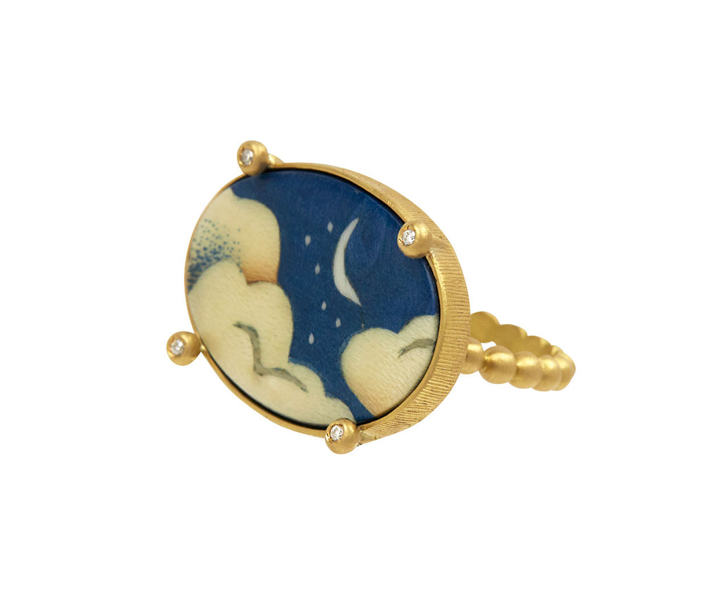 Tibetan Night Sky Marquetry Ring