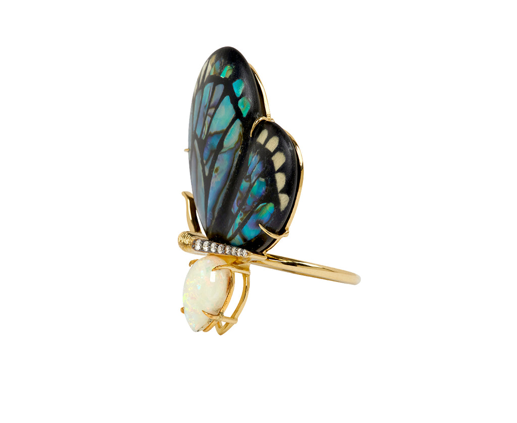 Opal Marquetry Butterfly Wing Ring
