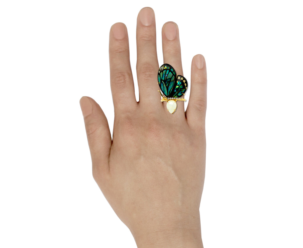 Opal Marquetry Butterfly Wing Ring