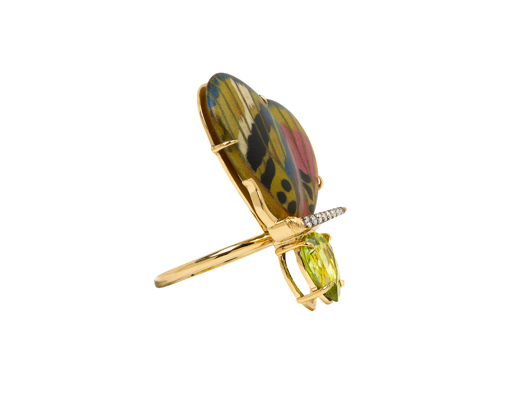 Peridot Marquetry Butterfly Wing Ring