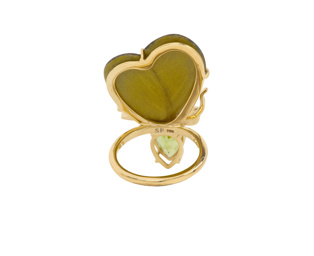 Peridot Marquetry Butterfly Wing Ring