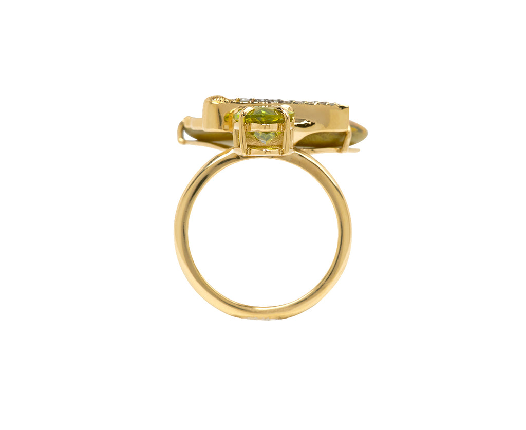 Peridot Marquetry Butterfly Wing Ring