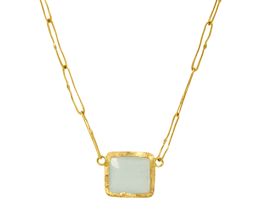 Judy Geib Cabochon Aquamarine Echo Necklace - back