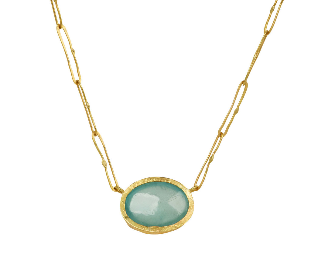 Cabochon Aquamarine Echo Necklace
