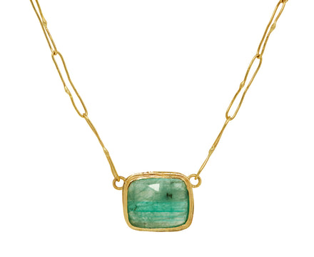 Rose Cut Emerald Slice Echo Necklace - TWISTonline 