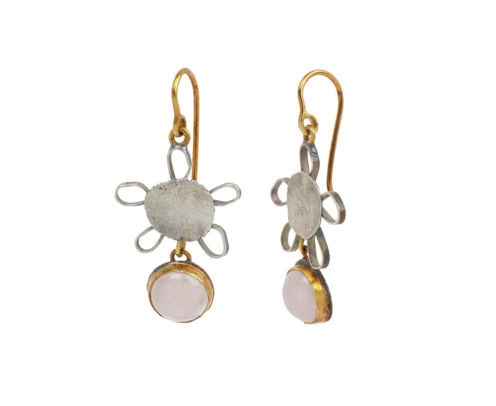 Small Rose Quartz Cherry Blossom Earrings