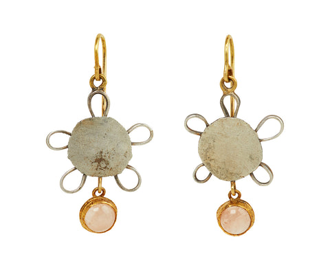 Large Rose Quartz Cherry Blossom Earrings - TWISTonline 