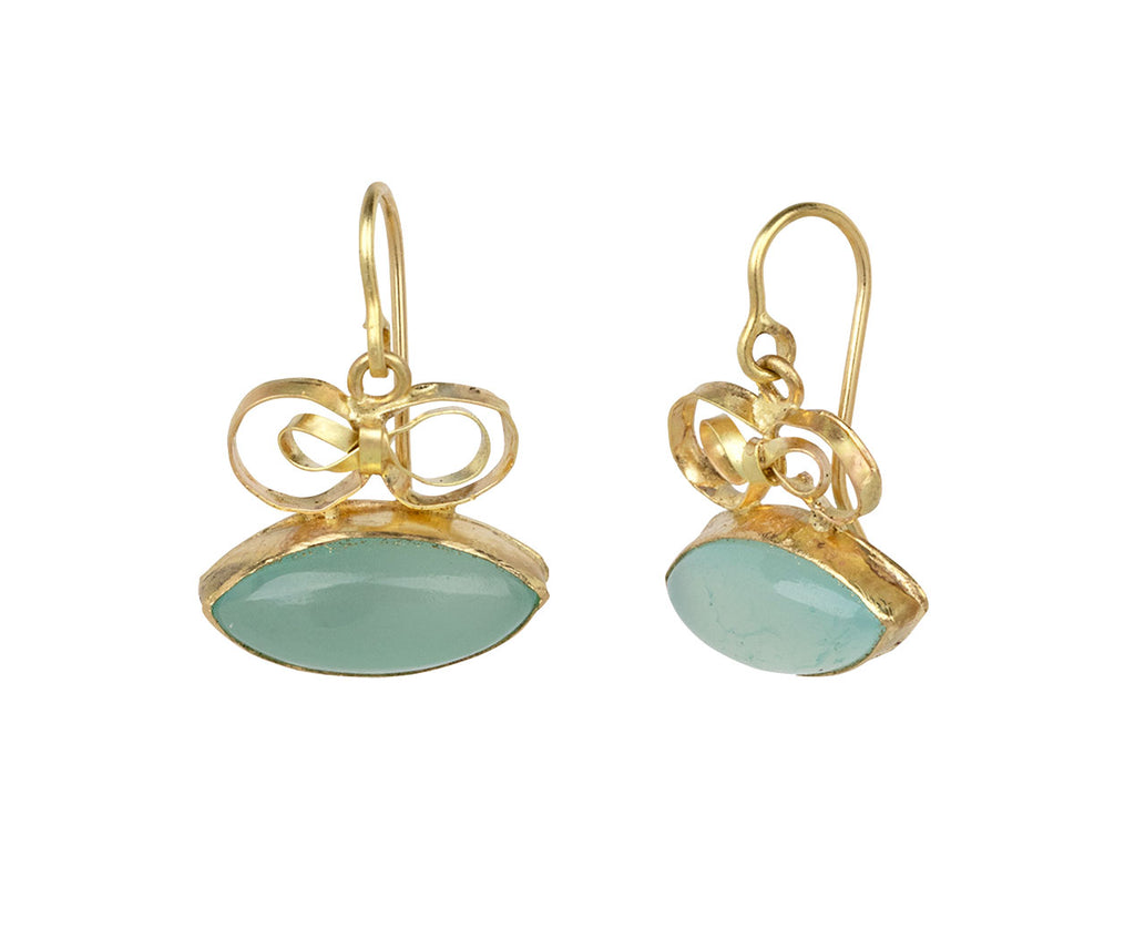 Marquise Chalcedony Bow Top Earrings