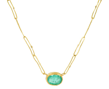 Lovely Oval Colombian Emerald Echo Necklace