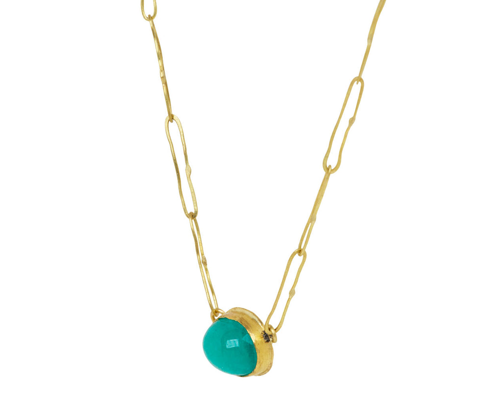 Smooth Oval Emerald Echo Necklace