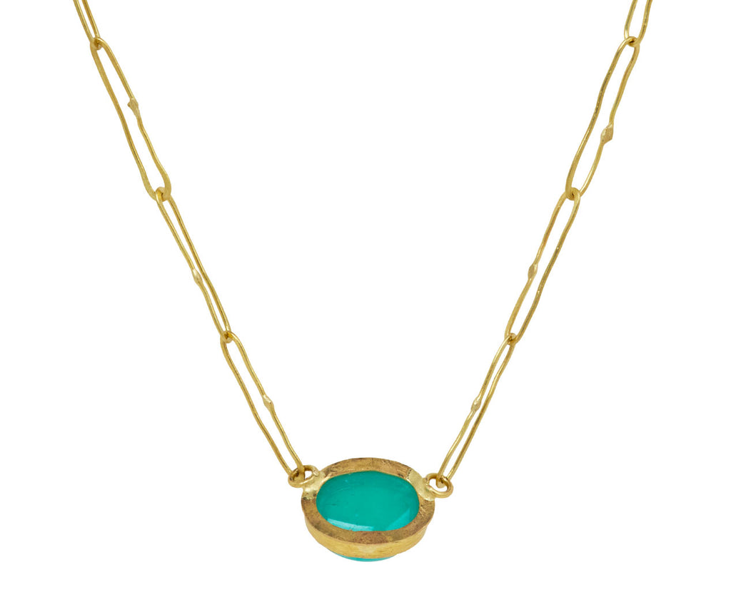 Smooth Oval Emerald Echo Necklace