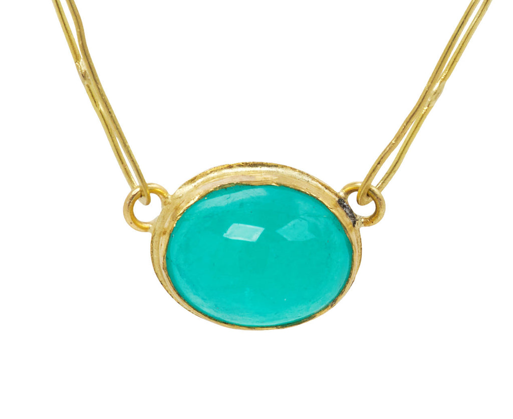 Smooth Oval Emerald Echo Necklace