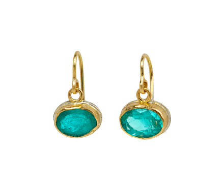 Lovely Oval Colombian Emerald Earrings