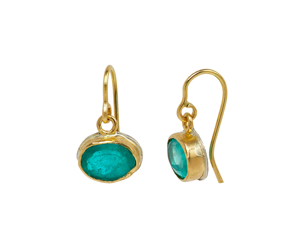 Lovely Oval Colombian Emerald Earrings