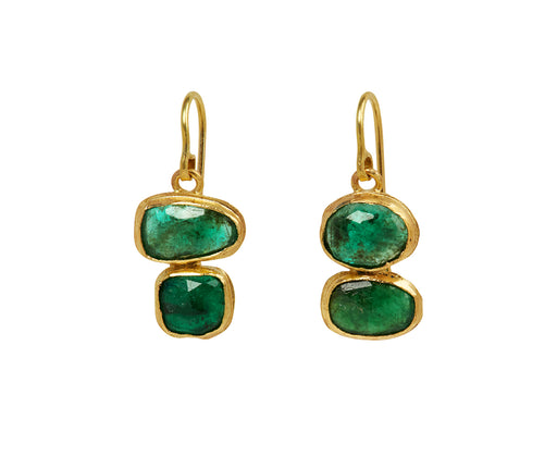 Emerald Slice Double Drop Earrings - TWISTonline 