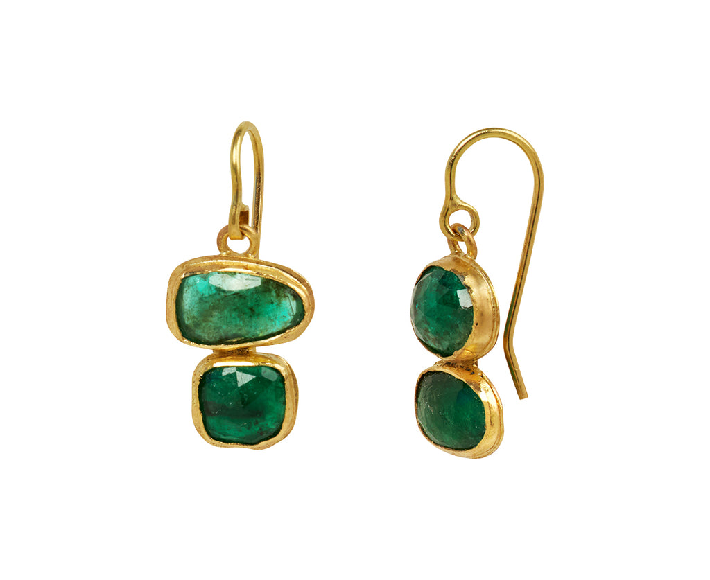 Emerald Slice Double Drop Earrings - TWISTonline 