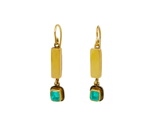 Dangling Emerald Bar Earrings - TWISTonline 