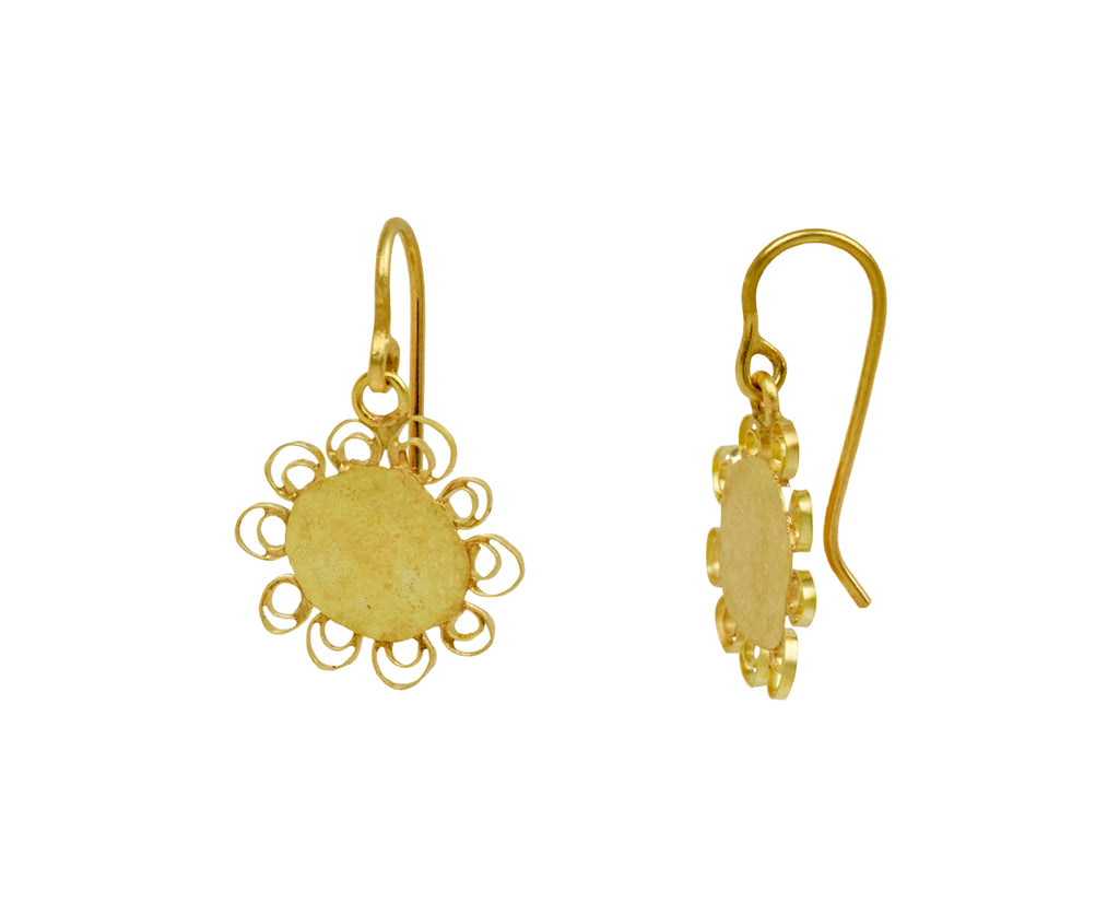Judy Geib Gold Fun Flowery Squash Earrings - side