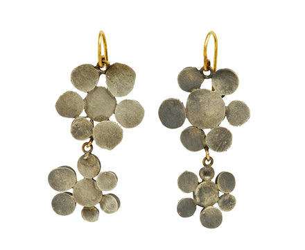 Silver Squash Double Flowery Drop Earrings