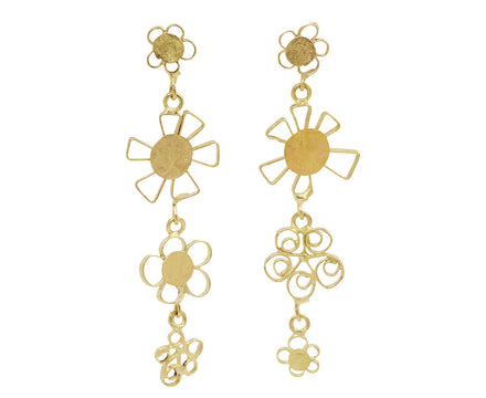 Adorable Long Flowery Chain Earrings