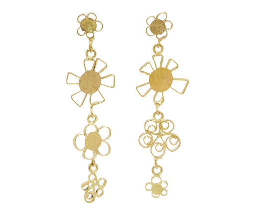 Adorable Long Flowery Chain Earrings