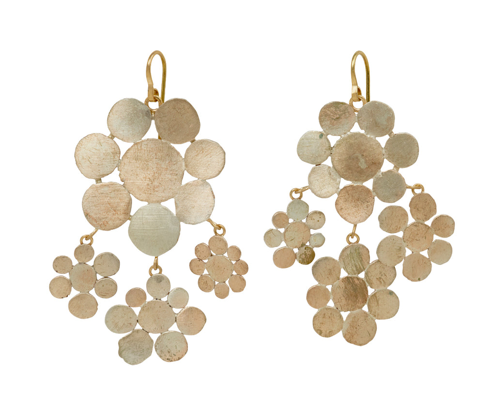 Copper and Silver Flowery Squash  Earrings