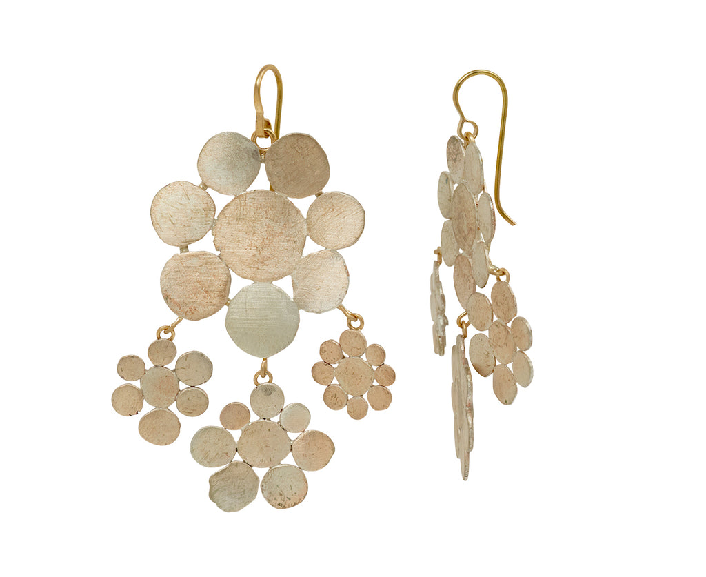Copper and Silver Flowery Squash  Earrings