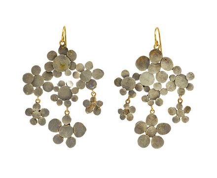 Larger Silver Flowery Chandelier Earrings