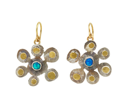Flat Flowery Opal Squash Earrings
