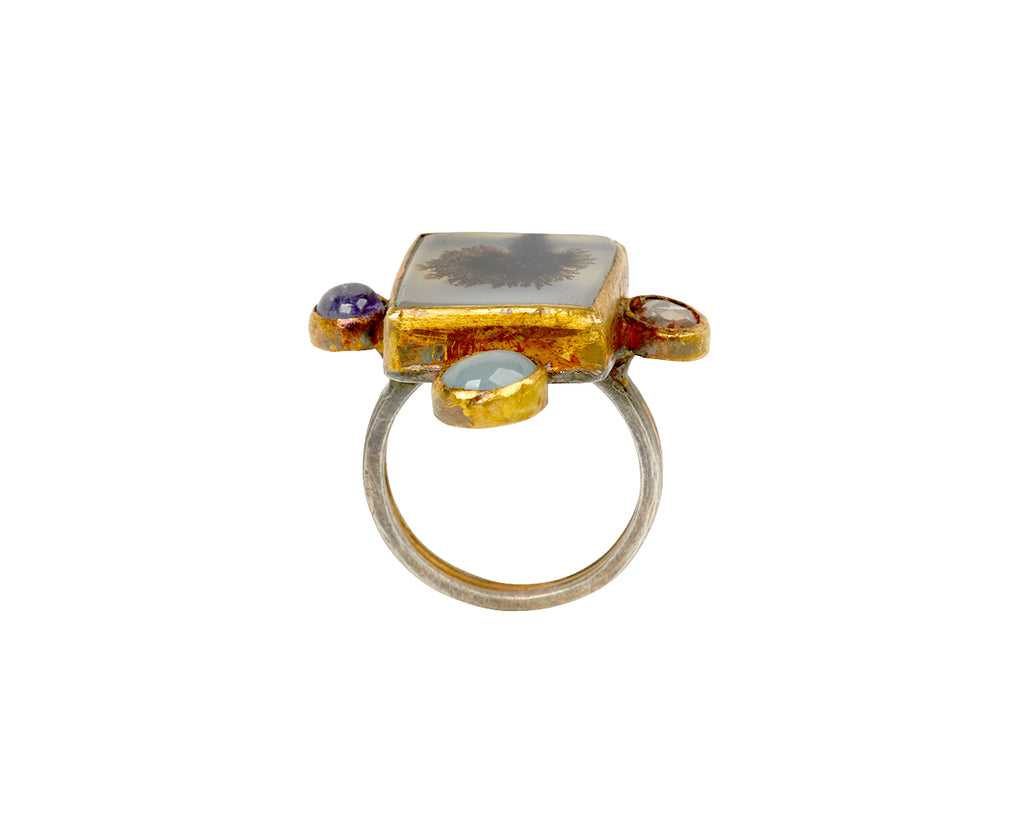 Fun Dendritic Agate and Multi Gem Ring