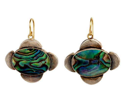 Judy Geib Small Abalone Medieval Folklorish Earrings