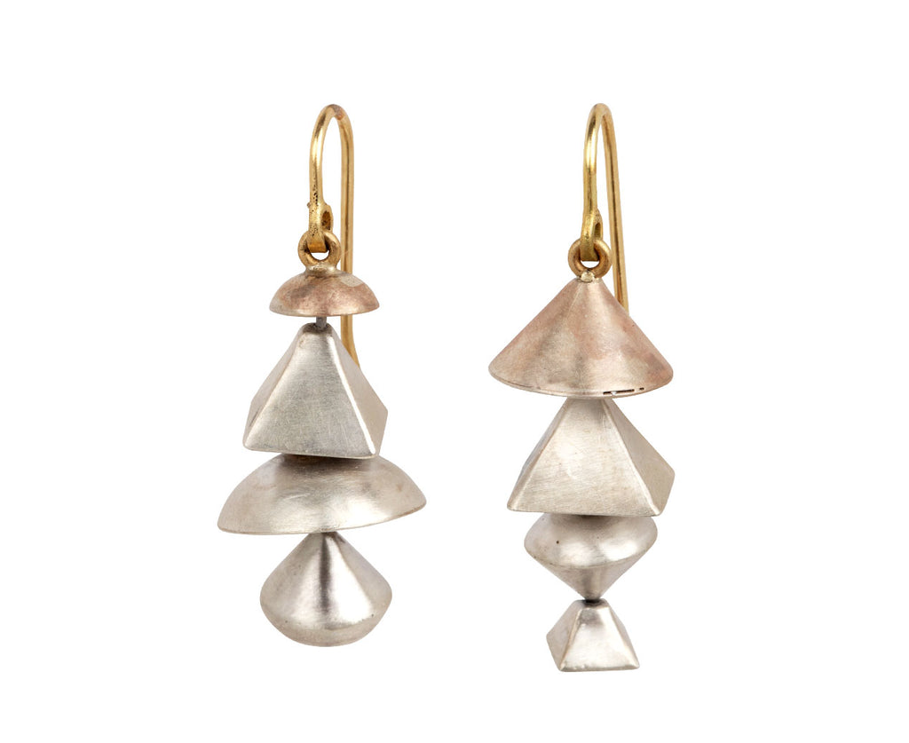 Small Silver Neo Geo Earrings