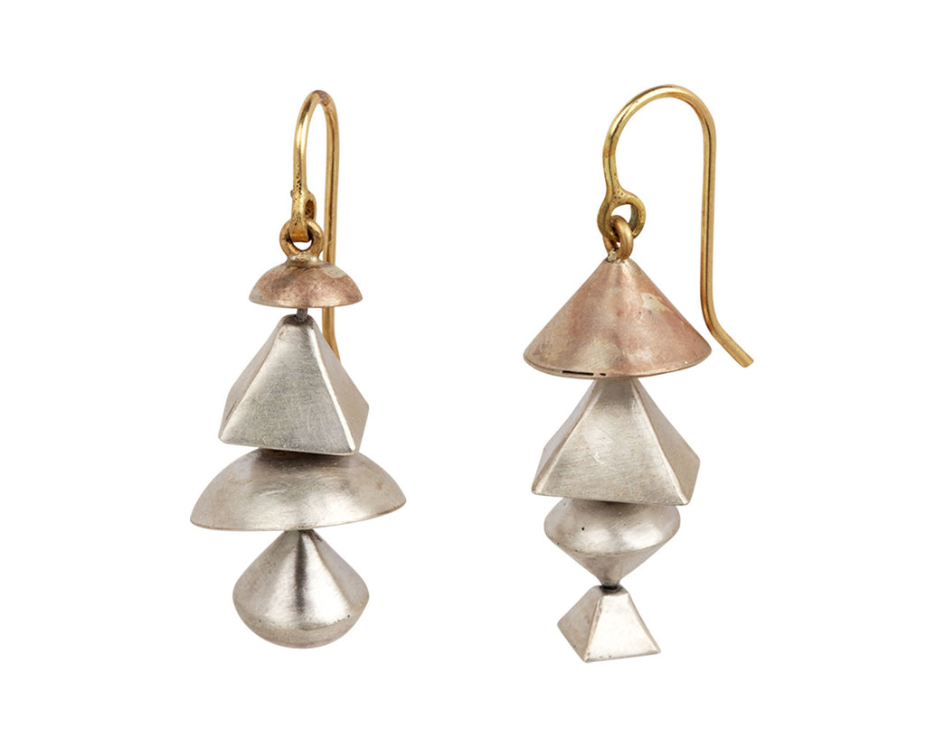 Small Silver Neo Geo Earrings