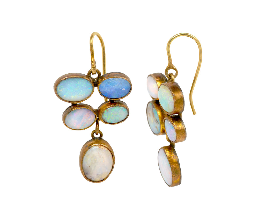 ●JUDY AND PAUL● Opal Unbalanced Water Drop piercing Opal Drop piercing – Modern Opus Fashion