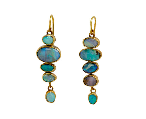 Judy Geib Quadruple Opal and Opal Dangle Earrings