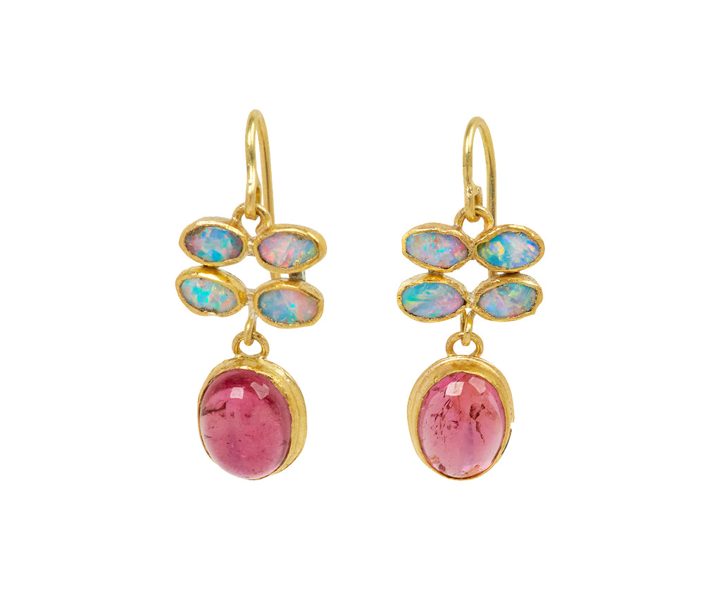 Opal and Pink Tourmaline Drop Earrings - TWISTonline 