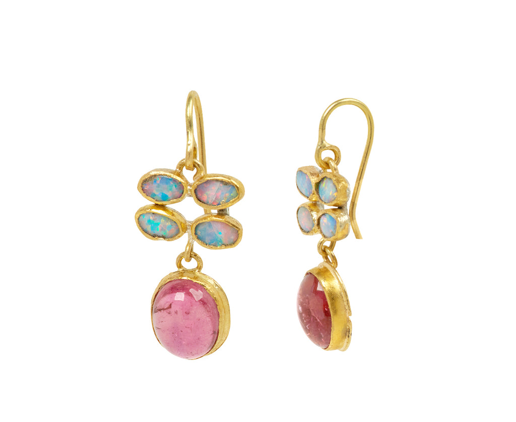 Opal and Pink Tourmaline Drop Earrings - TWISTonline 