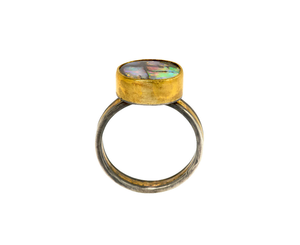 Small Flashy Opal Ring