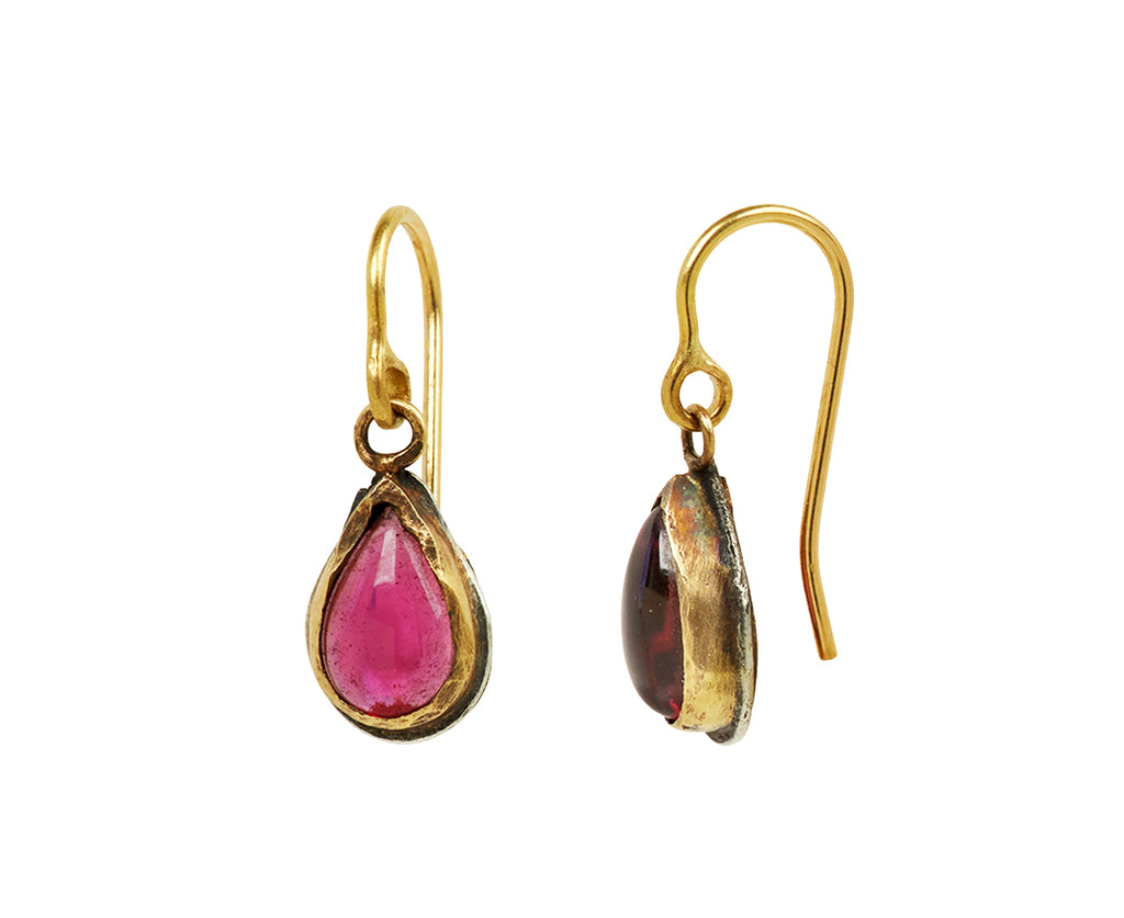 Pear Shaped Small Pink Tourmaline Earrings - TWISTonline 