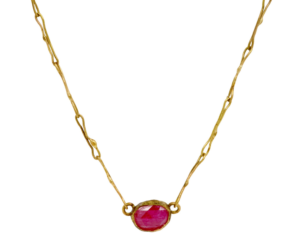 Judy Geib Lovely Rose Cut Ruby Echo Necklace