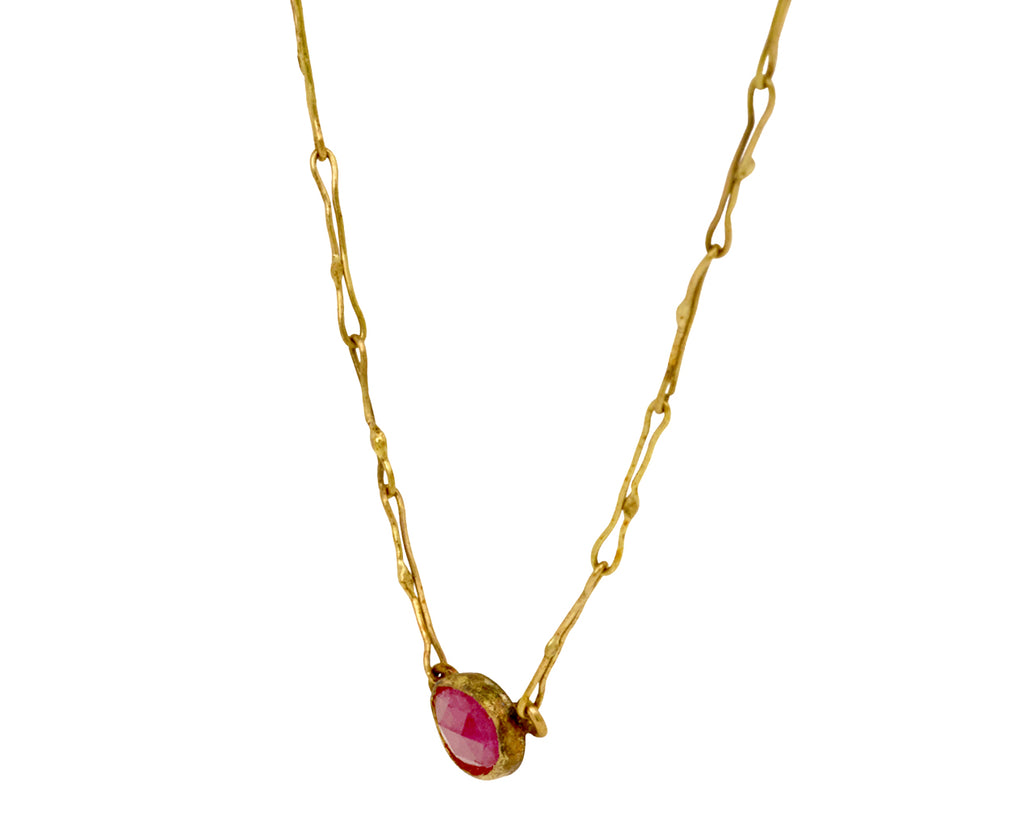 Judy Geib Lovely Rose Cut Ruby Echo Necklace - side