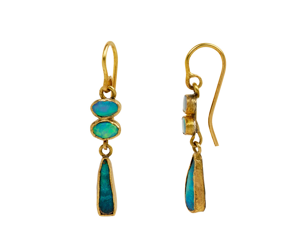 Judy Geib Small Studio Sweep Opal Drop Earrings - side