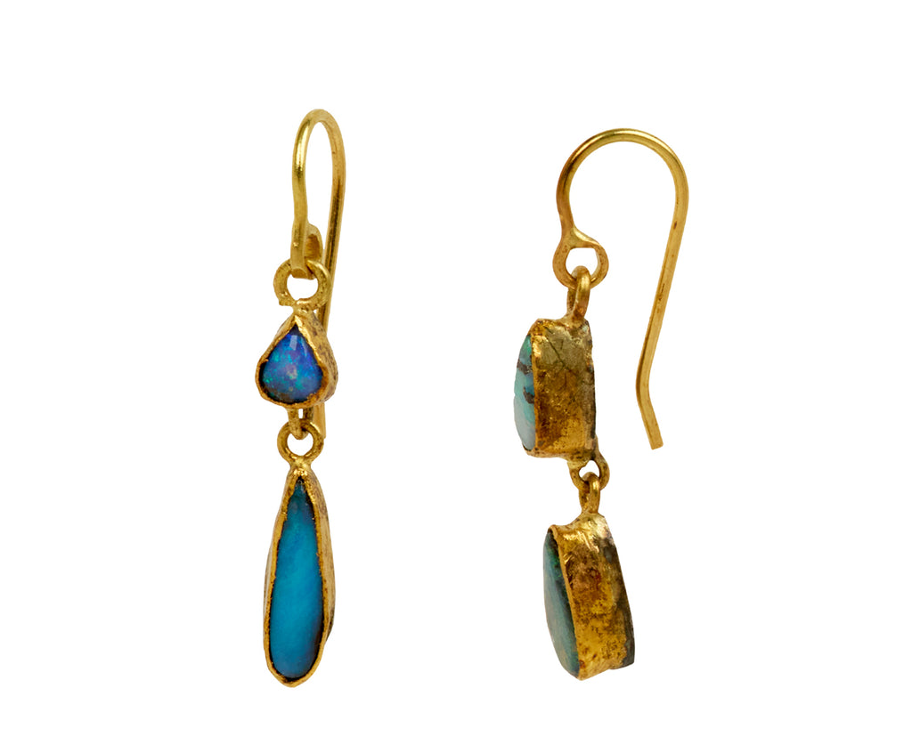 Judy Geib Small Studio Sweep Opal Drop Earrings - side