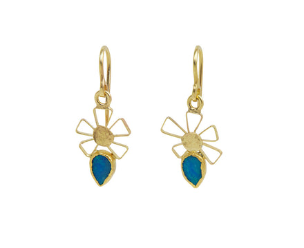 Little Starry Earrings with Opal Drop