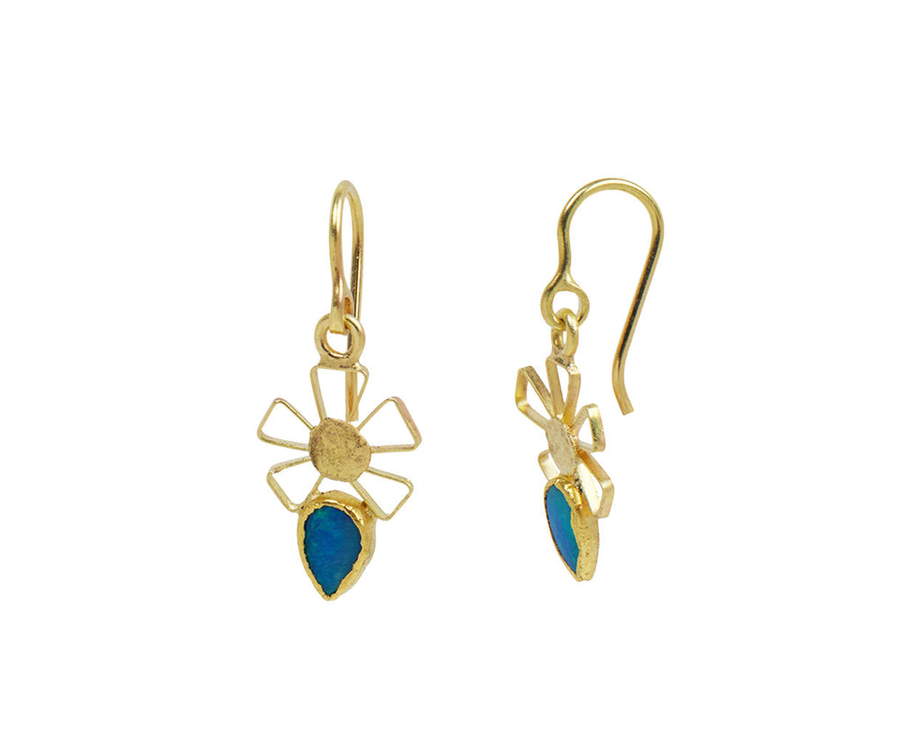 Little Starry Earrings with Opal Drop