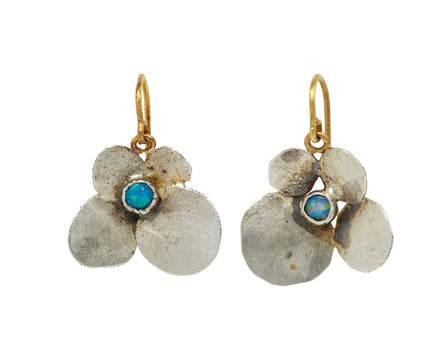 Silver Opal Hydrangea Earrings