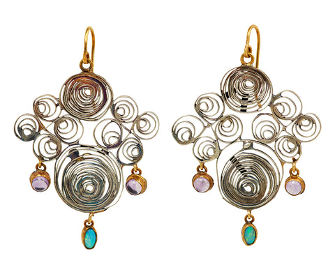Silver Spirally Wobbly Earrings - TWISTonline 