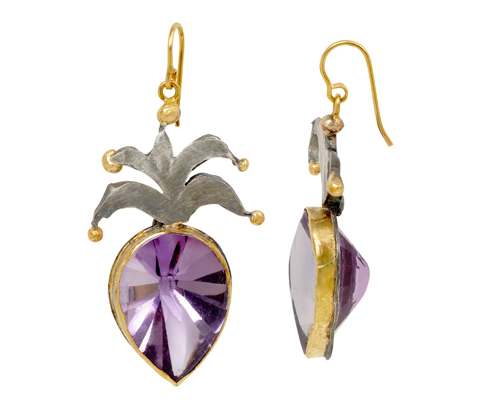 Amethyst Tulip Top Earrings